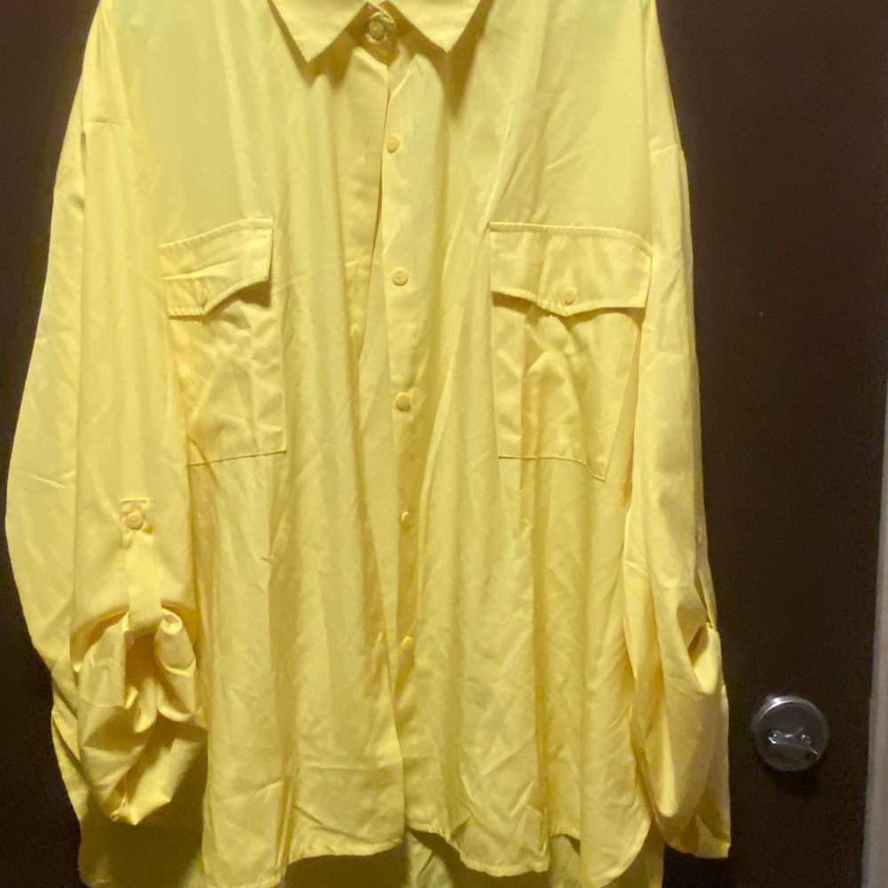 Vibrant Yellow Lightweight Shirt Jacket with Relaxed Fit